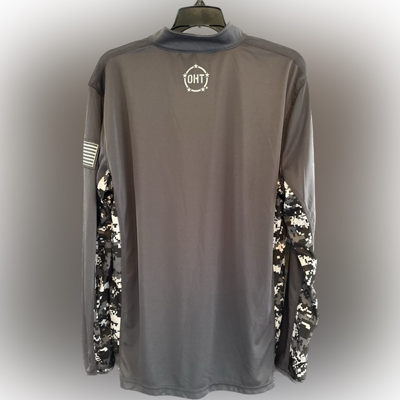 Michigan Colosseum OHT Military Appreciation Lightweight Quarter-Zip Pullover, L - Picture 2 of 5